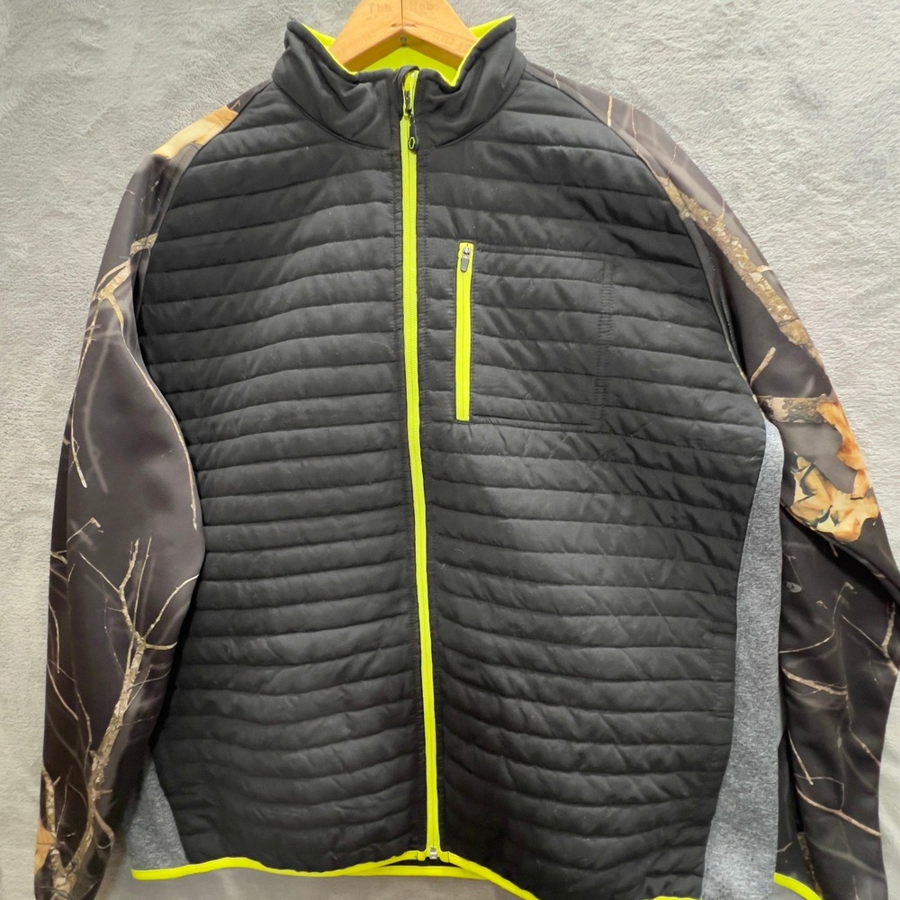 Yukon Gear Mens XL Hybrid Quilted Camo Jacket Mossy Oak Break-Up Black HYBMW-MN